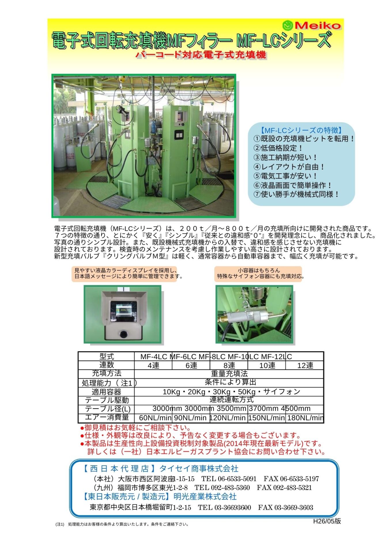 電子式回転充填機MFフィラー MF-LCシリーズ